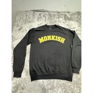Monkish Brewing Co. x Champion Sweatshirt Men's Medium Black Long Sleeve Crew